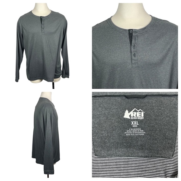 REI Other - Perfect/Like New REI Grey 4Button Wool Blend Henley Shirt. XXL